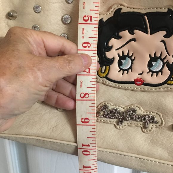 Last Betty Boop Cream Large Handbag - Faux Leather Large Size 15x10 - Picture 5 of 8
